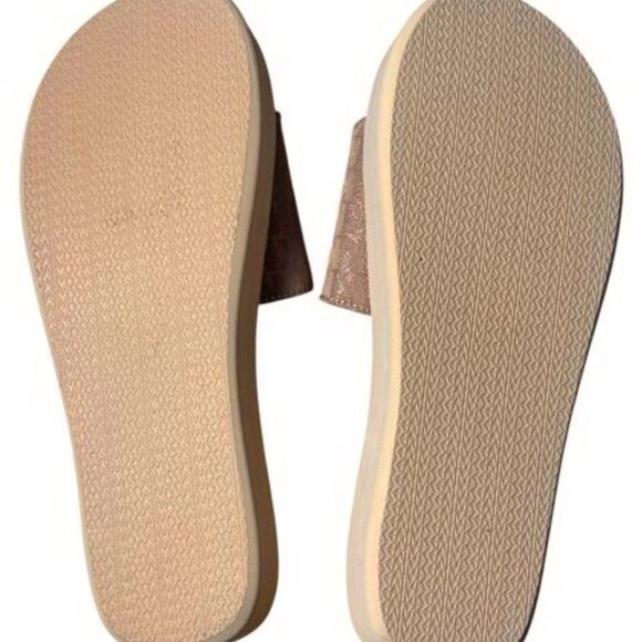 Michael Kors MK Pink Glitter Platform Slide Sandal - Picture 2 of 4